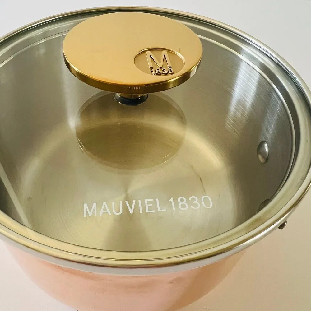 MAUVIEL 1.9QT M Triply Copper Sauce Pan with Glass Lid